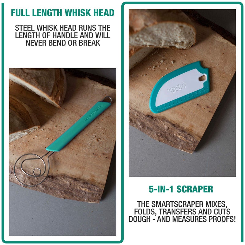 Breadsmart Artisan Bread Whisk and Bench Scraper Duo - Essential Dough Mixer Tools - Sourdough Bread Baking Supplies - Image 4